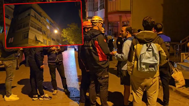 Kartal'da Korkutan Anlar! Çatlak Bina Tahliye Edildi